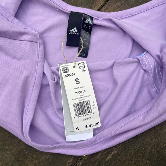Adidas Crop Light Purple Long Sleeve Top Size Small NWT - Picture 4 of 8
